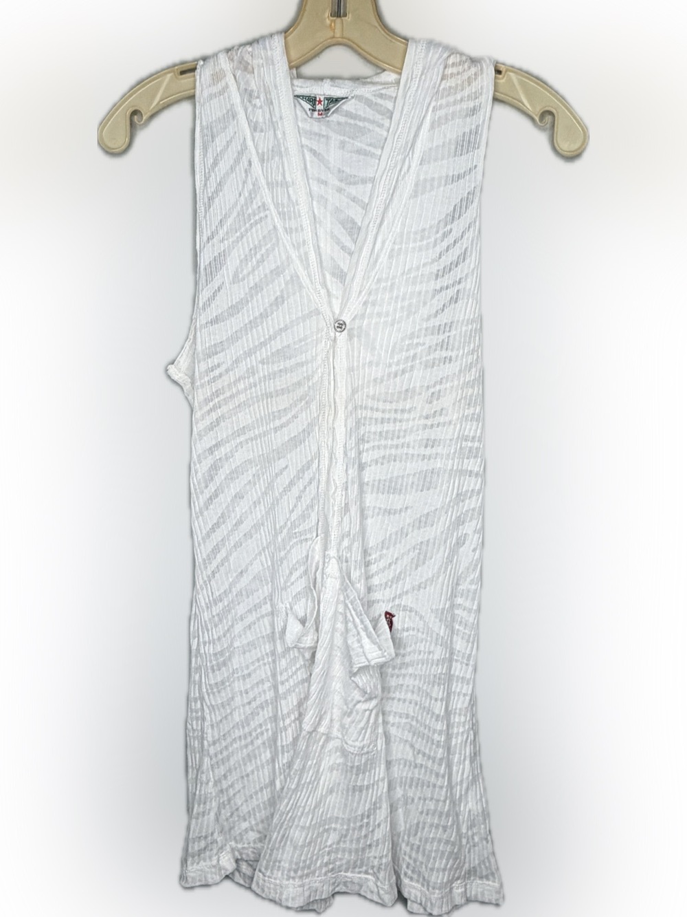 Hard Tail Forever White Sheer Hoody Mini Dress nwot